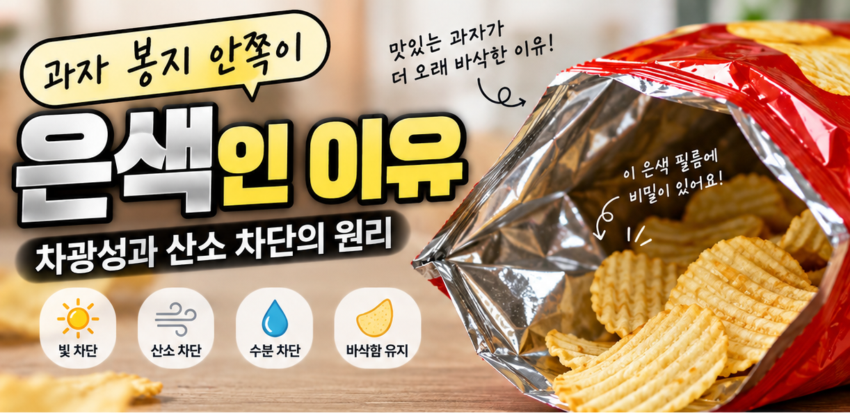 과자 봉지 안쪽이 은색